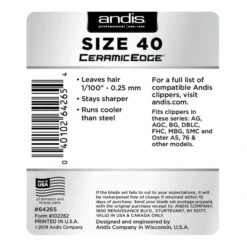 Andis Andis #40 CeramicEdge Detachable Blade -Groomers Online andis 40 ceramicedge detachable blade p6388 12849 medium