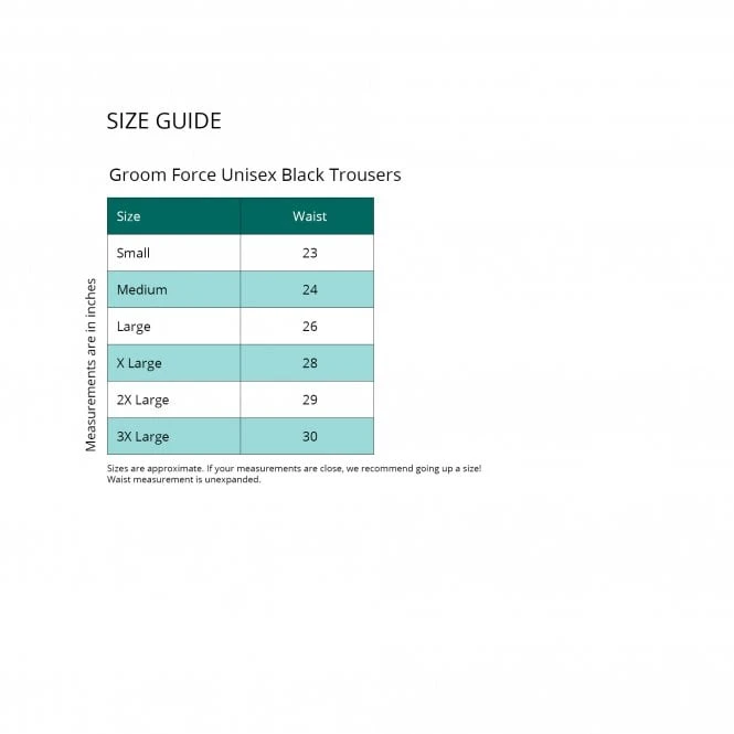 Groomers Groom Force Unisex Black Trousers 2 Groomers Groom Force Unisex Black Trousers - Image 2