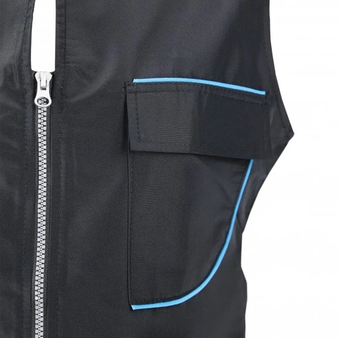 Groomers Groomers Waistcoat - Black With Blue Trim 6 Groomers Groomers Waistcoat - Black With Blue Trim - Image 6