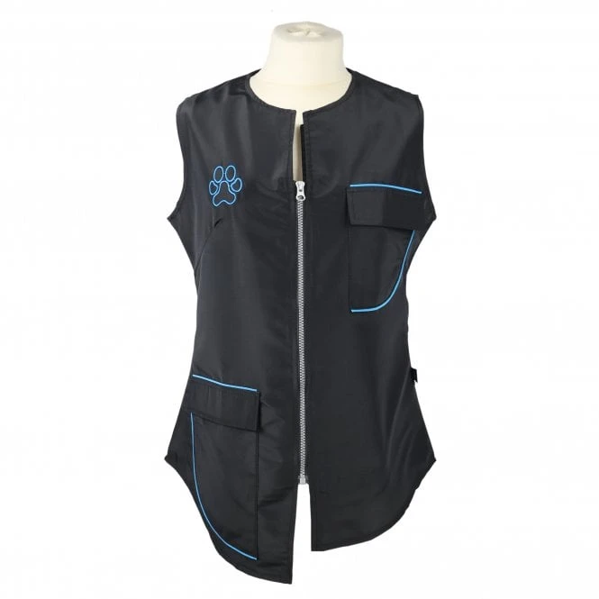 Groomers Groomers Waistcoat - Black With Blue Trim 1 Groomers Groomers Waistcoat - Black With Blue Trim