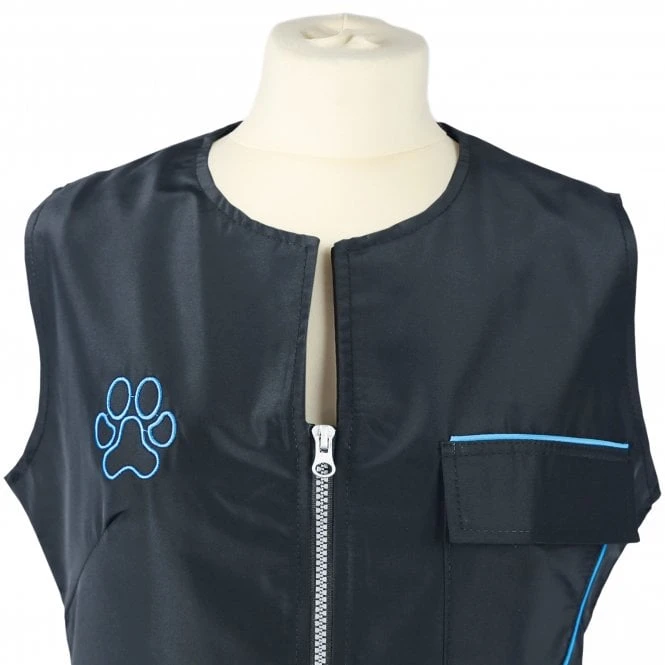 Groomers Groomers Waistcoat - Black With Blue Trim 4 Groomers Groomers Waistcoat - Black With Blue Trim - Image 4